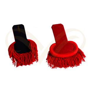 Épaulettes d'officier personnalisées en viscose avec broderies en fils métalliques, rouge et noir - Product Image 6