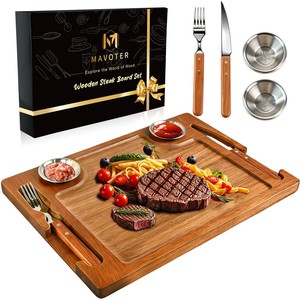 Plateau de service rustique en bois de récupération avec poignées en fer - Vente en gros - Product Image 4