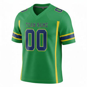 Maillot d'entraînement de football américain personnalisé pour adultes, manches courtes, maille respirante, antibactérien, séchage rapide, option grande taille, devant - Product Image 1