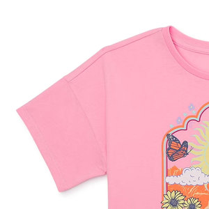 Pink Color Top Trendy Lightweight Best Design High Soft Comfortable Crew Neck Fashion Casual Street Wear Summer Women Crop Top - Product Image 2