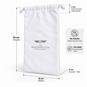 กระเป๋าใส่เครื่องสำอางแบบมีเชือกผูก ทำจาก PET รีไซเคิล 210 GSM ขนาด 18 x 34 ซม. กระเป๋าเก็บไดร์เป่าผมแบบแบน  โลโก้ธรรมชาติแบบกำหนดเอง ขายส่ง รับผลิตแบรนด์ส่วนตัว - Product Image 2