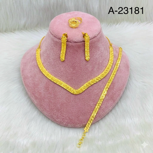 Elegant Gold Plated Shell Floral Trendy Choker <b>Necklace</b> <b>Set</b> with Matching Earrings Women's Wedding & Party Jewelry Gift - Product Image 3