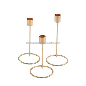 Home Decorative Geometric <b>Candle</b> <b>Holder</b> <b>Gold</b> Wire Iron <b>Candle</b> Lantern <b>Holder</b> - Product Image 1