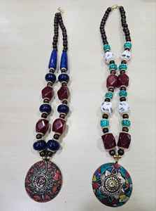 Collar de Cuentas Coloridas para Mujer, Joyería India de Resina Multicolor, Perlas, Pieza Destacada, Estilo Bohemio, para Aniversario, Fiesta, Emociones - Product Image 4