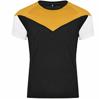 Conjunto de Camiseta y Pantalones Cortos Personalizados, Color Negro, Amarillo y Blanco, Ropa Deportiva Atlética de Dos Piezas para Hombre