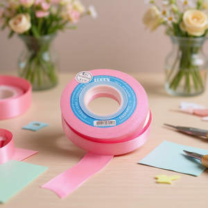 ริบบิ้นผ้าซาติน Ilan ขนาด 1.5 ซม. ยาว 25 หลา สีชมพู Correhuela - Product Image 2