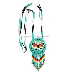 Collar de declaración étnica Regalo de cuentas largas con abalorios tradicionales Collares de cuentas de moda - Product Image 1