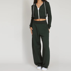 Survêtements pour femmes OEM, 100% coton, respirants, à séchage rapide, pour la salle de sport, le sport, le jogging, vêtements d'hiver personnalisés - Product Image 2