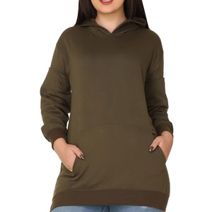 Sweat-shirt ample personnalisé pour femme, en molleton uni, avec capuche, vêtement professionnel pour l'entraînement urbain, nouveau modèle 2026 - Product Image 3