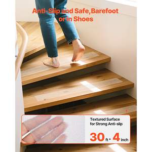 30FT X 4inch Transparent Anti-Slip <b>Grip</b> <b>Tape</b> Non-Slip Traction Treads Warning <b>Tape</b> 4 Inch Wide X 30 Feet Long - Product Image 2