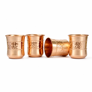 Pure Copper Water Tumbler for Home & Restaurant Sustainable Ayurvedic Copper Drinkware with Customizable Logo Options - Product Image 4