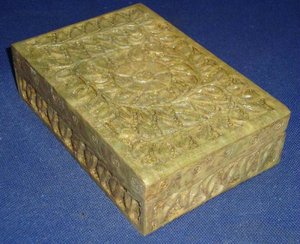 Antique Hexagonal Shape Handmade Natural Soapstone Carving Jewelry <b>Boxes</b> Use For Diwali And <b>Ramadan</b> Festival <b>Gifting</b> Purpose - Product Image 3