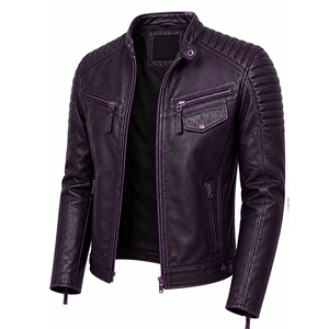 Chaqueta de Cuero Premium para Hombre, Estilo Motero Clásico, Corte Ajustado, Abrigo Casual de Invierno - Product Image 3