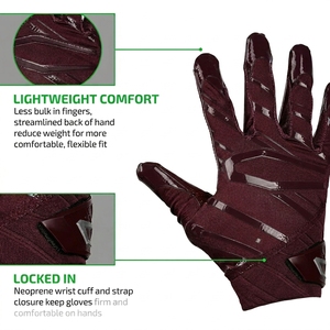 Gants de football à doigts entiers personnalisés avec logo imprimé, respirants, antidérapants, confortables, pour usage quotidien en extérieur, style américain - Product Image 5