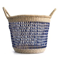 Ensemble de 2 paniers Bolga en jonc de mer, faits à la main, paniers de rangement, vente en gros, écologiques, fabriqués au Vietnam