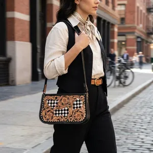Vintage Women's <b>Handbag</b> Genuine Leather Bags Sling Shoulder Bags Brown Leather <b>Handbags</b> for Women - Product Image 2