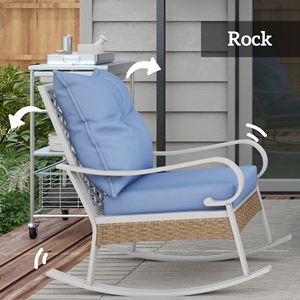 Set Divano a 4 Pezzi Blu Chiaro per Patio con Sedie a Dondolo e Tavolino da Caffè per Giardino, Prato o Piscina in Legno di Quercia - Product Image 4