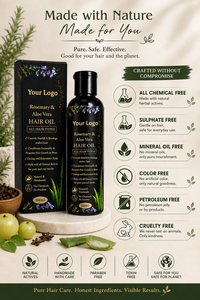 Aceite Capilar de Romero y Aloe Vera |   Aceite Herbal para el Crecimiento del Cabello y Nutrición del Cuero Cabelludo |   Producto para el Cuidado del Cabello al por Mayor de Marca Privada OEM - Product Image 4