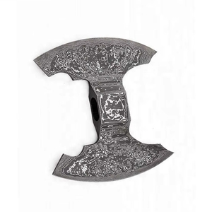 Hacha Vikinga de Doble Hoja con Cabeza de Acero de Damasco Forjado, Multifuncional, de Lujo, de 11 Pulgadas, con Borde Liso - Product Image 4