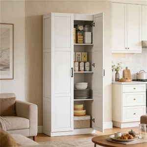 Mobiletto Portaposate Bianco Stile Fattoria, Soluzione di Stoccaggio per Cucina - Product Image 1