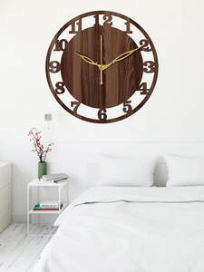 Horloge murale décorative silencieuse élégante en bois MDF moderne pour salon, chambre à coucher, bureau - Product Image 4
