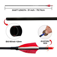 Vente en gros usine : Flèches de tir à l'arc en carbone pur, légères et durables, diamètres 3.2/4.2/6.2mm, différentes tailles de spine, pour le tir à l'arc.
