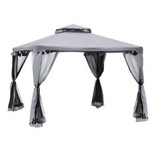Gazebo da Giardino 3x3 Metri con Struttura in Metallo, Tetto Morbido e Pareti con Doppia Rete - Product Image 1