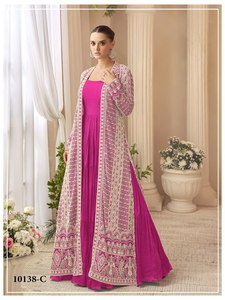 Diseñado para celebrar la belleza de la moda islámica modesta, traje salwar largo con bordado elaborado en el mejor color para novias 2026 - Product Image 6