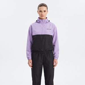 Ensemble de survêtement athlétique pour femme 2026 en nylon color block avec sweat à capuche quart de zip coupe régulière et pantalon de jogging assorti - Product Image 5