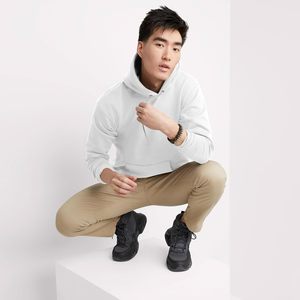 เสื้อฮู้ดขนแกะสำหรับผู้ชาย ทรงโอเวอร์ไซส์ สไตล์สตรีทแวร์ สีพื้น สำหรับฤดูหนาว - Product Image 5