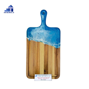 Tabla de cortar de madera y resina epoxi de gran venta 2026, bandeja de servir hecha a mano para cocina, diseño 3D Océano, venta al por mayor desde Vietnam - Product Image 1