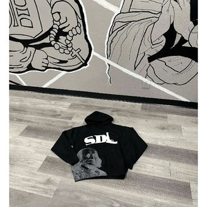 เสื้อฮู้ดสไตล์สตรีทแวร์ คอลเลคชั่นฤดูหนาว ลายพิมพ์โลโก้ด้านหน้า แบบเรียบ รุ่นใหม่ปี 2025 สำหรับผู้ชาย ซิปเต็มตัว พิมพ์ลายสกรีน ผ้าฟลีซ - Product Image 3
