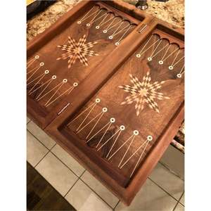 Juego de Backgammon de Madera Maciza de Lujo con Incrustaciones de Cuero, Juego de Mesa Artesanal Premium para Viajes, para Jugadores Profesionales y para Regalo - Product Image 5