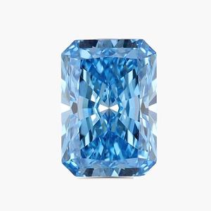 Diamantes sueltos de corte Asscher radiante y de forma elegante para engaste en joyería, de 1 a 5 quilates, diamante azul cultivado en laboratorio. - Product Image 1