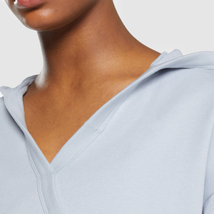 Nueva Sudadera con Capucha Corta para Mujer, Estilo Único, Cuello en V, Manga Larga, Sudadera con Capucha Elegante - Product Image 5