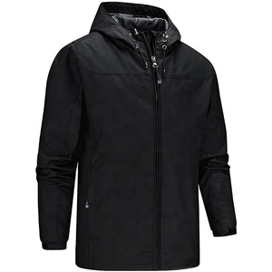 Men's Hooded Color Blocking Lightweight Polyester Jacket With Zipper Casual Autumn Outerwear - Product Image 1