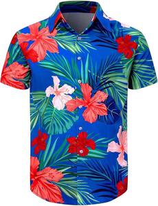 Camisa Floral de Verano para Hombre, Manga Corta, Estampado Tropical Hawaiano, Casual de Playa, con Botones, Colorida, para Vacaciones - Product Image 3
