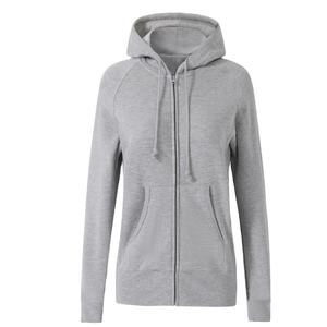 Sudadera con capucha y cremallera para mujer, de forro polar, de manga larga, estilo americano, en blanco, para impresión personalizada, venta al por mayor - Product Image 1