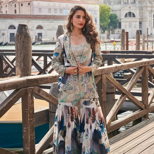 Salwar Kameez de Seda Chinon Pesada con Estilo Tradicional para Mujer, Colección para Bodas y Festivales, Todas las Temporadas - Product Image 1