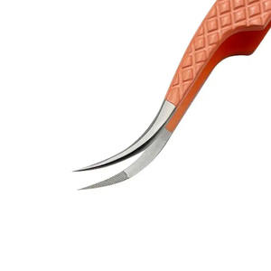 Pince à épiler pour cils DANTRIC IMPLANTS Orange Precision, en acier inoxydable durable, à pointe lisse, 10 mm, pour extensions de cils, outils de maquillage - Product Image 3