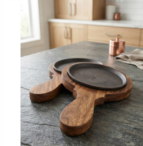 Meilleure vente Raquette de service chaude en bois Sizzler Qualité supérieure Fabricant direct Inde Fournitures de restaurant d'hôtel très demandées - Product Image 1