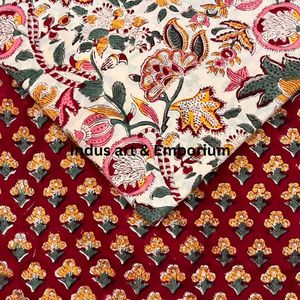 Block Print Cotton Cambric 60X60 Running Fabric Traditional Jaipuri Print Cotton Fabric - Product Image 6
