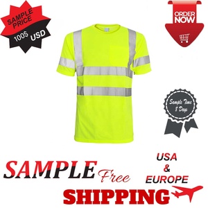 Camiseta de Seguridad Reflectante de Alta Visibilidad, Manga Corta, Ropa de Trabajo, Poliéster, con Bolsillo, Uniforme para Construcción y Tráfico - Product Image 3