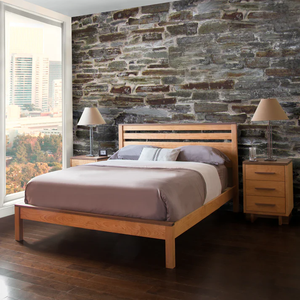 Wholesale Contemporary Solid Wood <b>Bed</b> | Horizontal Slat Headboard <b>Platform</b> <b>Bed</b> <b>Frame</b> - Product Image 6