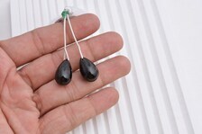 Perles en spinelle noire naturelle, 2 pièces, perles en forme de goutte d'eau pour bijoux, 15x10 MM, perles de qualité supérieure - Product Image 2
