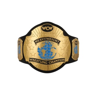 WCW Heavyweight Wrestling Championship Título Cinturón Tamaño adulto Duplicado Correa de cuero de vaca Aleación de zinc Placas de metal Cinturón DE BOXEO - Product Image 1