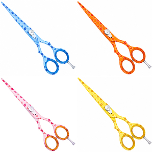 Ciseaux de coiffure professionnels en acier inoxydable à motif cœur jaune de 5 pouces, pour droitiers, à manche long, faible MOQ - Product Image 6
