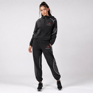 ชุดวอร์มกันลมสำหรับผู้หญิง ชุดออกกำลังกาย เสื้อแจ็คเก็ตและกางเกงน้ำหนักเบาสำหรับวิ่ง ฟิตเนส กีฬา และชุดลำลอง - Product Image 4