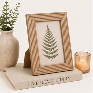 Deluxe Quality Fluted Wood Photo Frame for Wall Art & Tabletop Display Natural Solid Wood Picture Holder Home Decor Accessories - Product Image 6