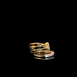 Magnificent radiant cut diamond <b>ring</b> <b>stack</b> set with pear accents curved baguette enhancer bands luxury bridal fine jewelry - Product Image 2